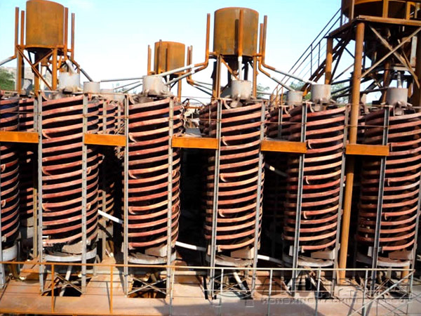 螺旋溜槽選分客戶現(xiàn)場