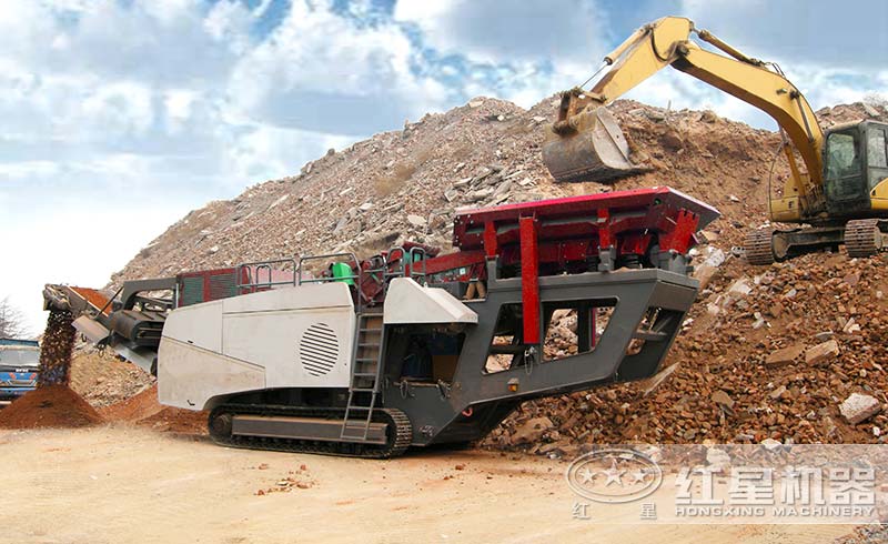 流動(dòng)的打石子機(jī)現(xiàn)場(chǎng)工作圖