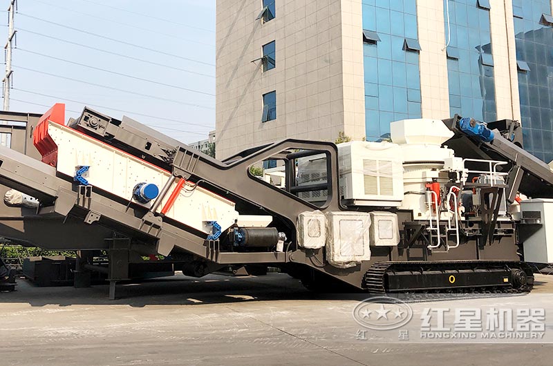 紅星機(jī)器履帶式車載移動碎石機(jī)