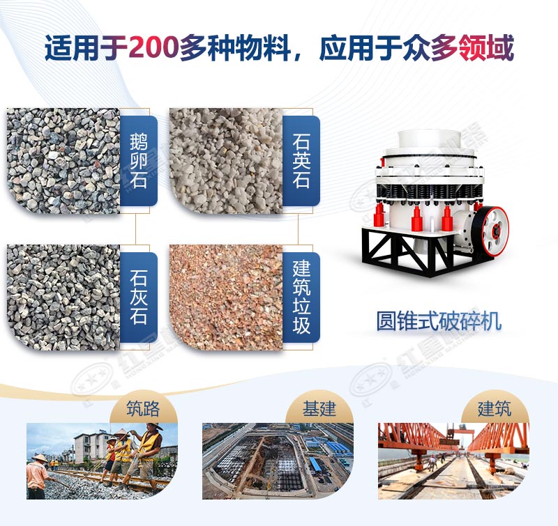 圓錐破碎機(jī)應(yīng)用領(lǐng)域廣